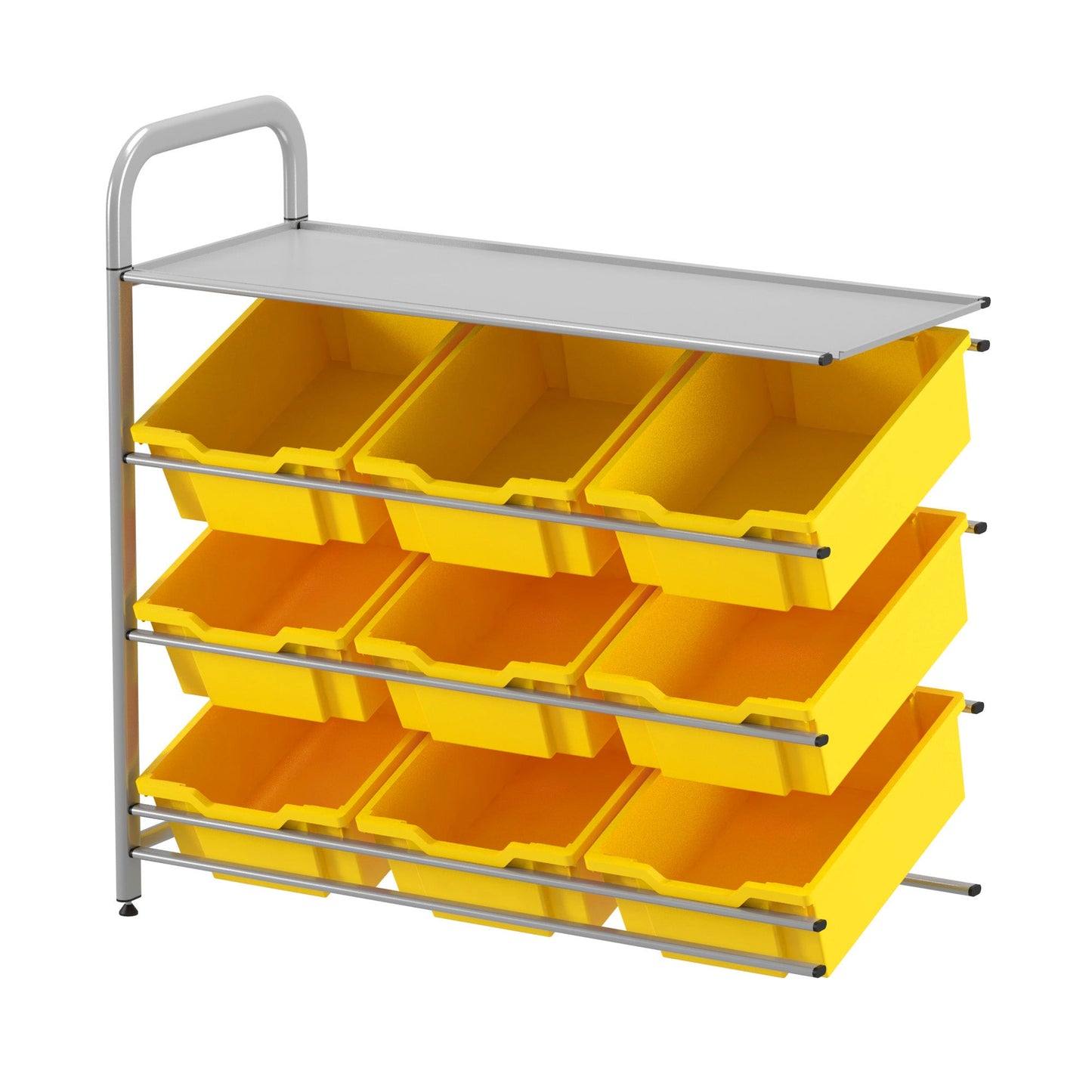 Gratnells Callero Custom Low Level 9 Deep Tilting Tray Adder Unit in Silver (GRA - CADD0144) - SchoolOutlet