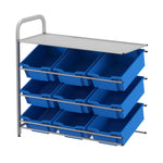 Gratnells Callero Custom Low Level 9 Deep Tilting Tray Adder Unit in Silver (GRA - CADD0144) - SchoolOutlet