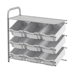 Gratnells Callero Custom Low Level 9 Deep Tilting Tray Adder Unit in Silver (GRA - CADD0144) - SchoolOutlet