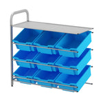 Gratnells Callero Custom Low Level 9 Deep Tilting Tray Adder Unit in Silver (GRA - CADD0144) - SchoolOutlet