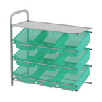 Gratnells Callero Custom Low Level 9 Deep Tilting Tray Adder Unit in Silver (GRA - CADD0144) - SchoolOutlet