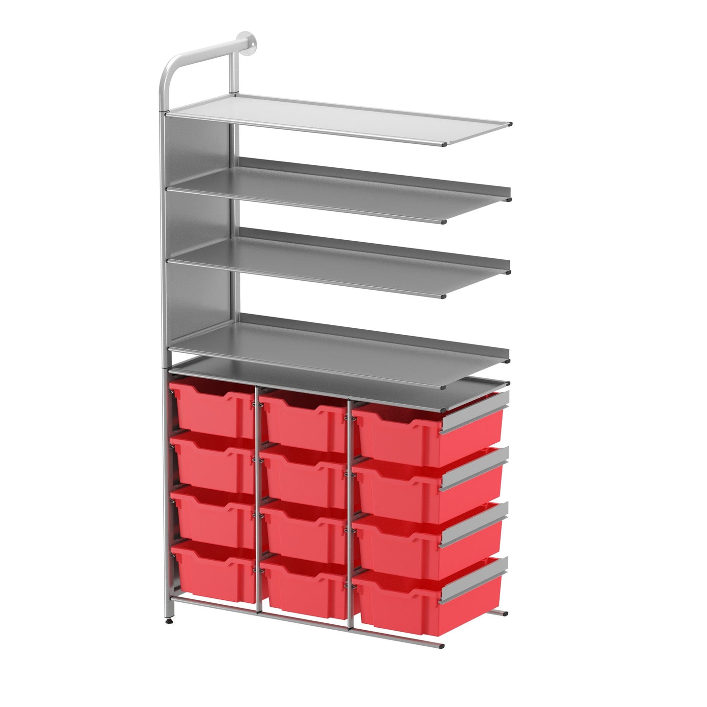 Gratnells Callero Custom Tall Display - Store Adder Unit 3 Flat Shelves and 12 Deep Trays (GRA - CADD070644) - SchoolOutlet
