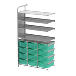 Gratnells Callero Custom Tall Display - Store Adder Unit 3 Flat Shelves and 12 Deep Trays (GRA - CADD070644) - SchoolOutlet