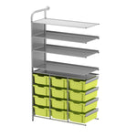 Gratnells Callero Custom Tall Display - Store Adder Unit 3 Flat Shelves and 12 Deep Trays (GRA - CADD070644) - SchoolOutlet