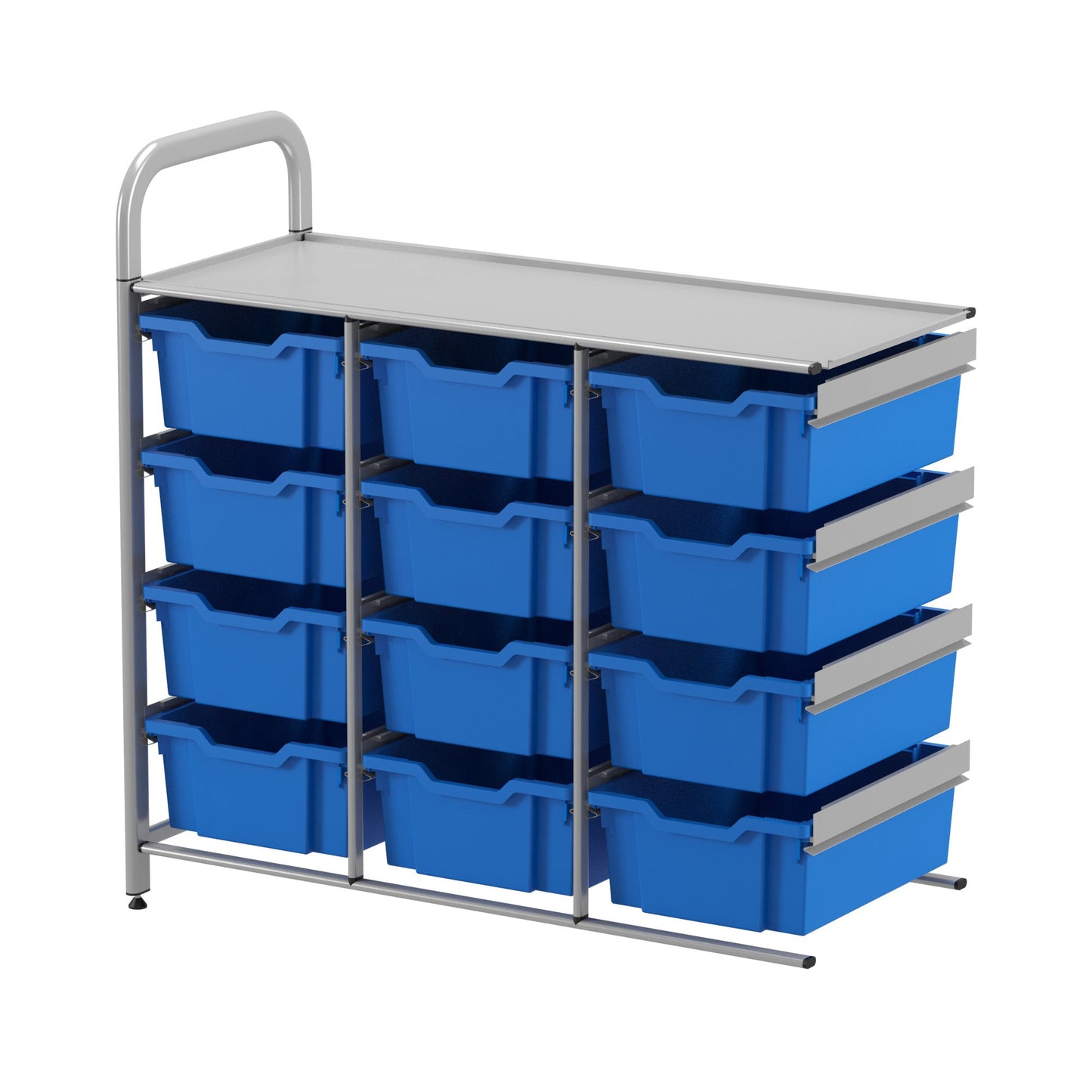 Gratnells Callero Custom Low Level 12 Deep Tray Adder Unit in Silver (GRA - CADD0744) - SchoolOutlet