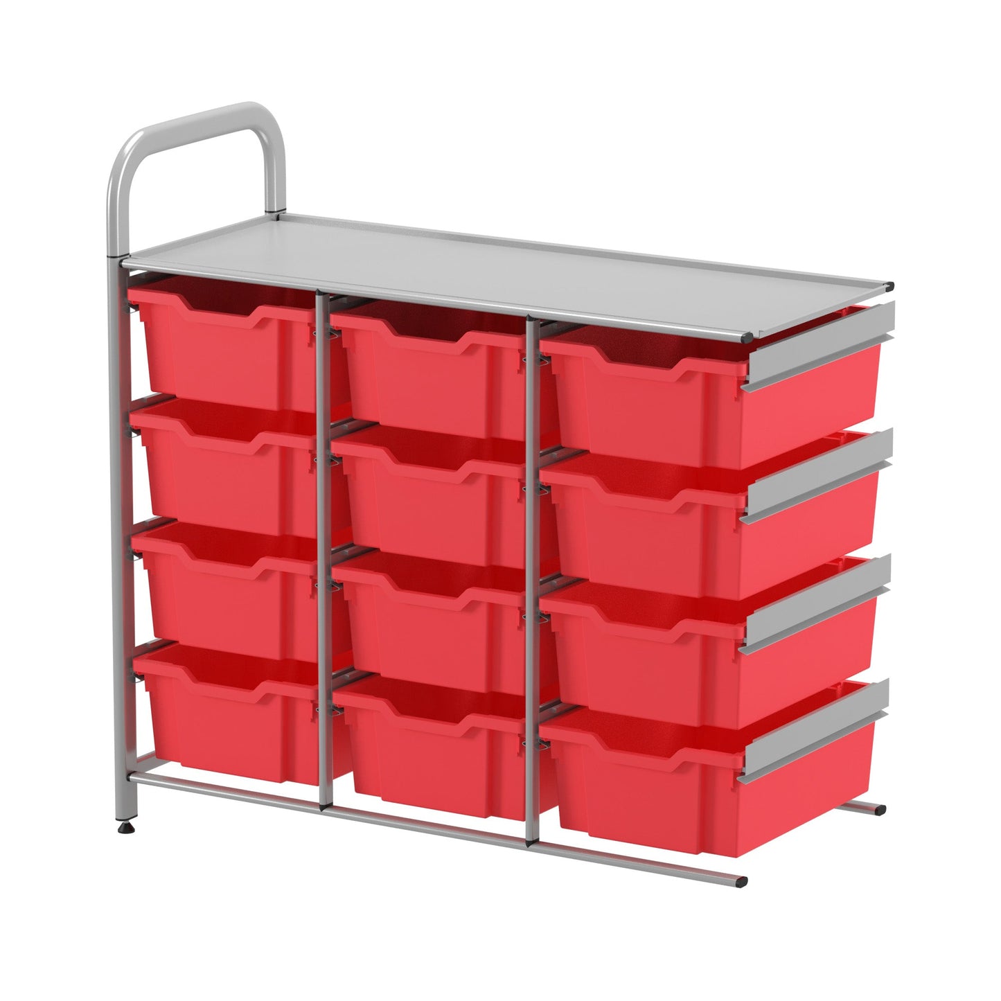 Gratnells Callero Custom Low Level 12 Deep Tray Adder Unit in Silver (GRA - CADD0744) - SchoolOutlet