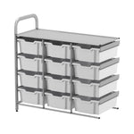 Gratnells Callero Custom Low Level 12 Deep Tray Adder Unit in Silver (GRA - CADD0744) - SchoolOutlet
