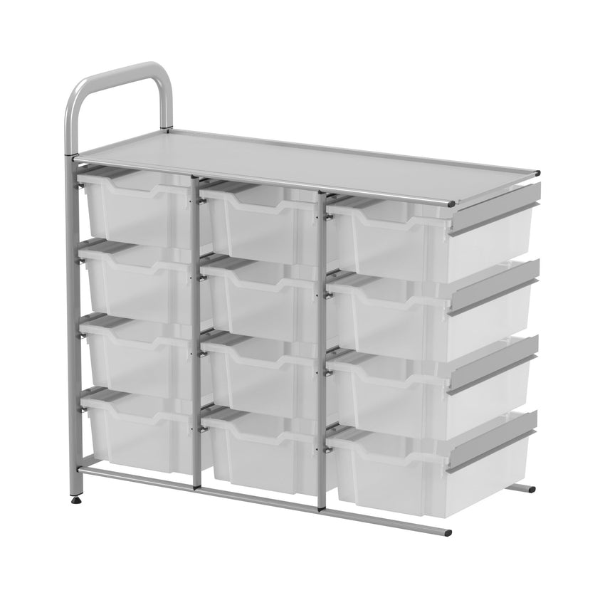 Gratnells Callero Custom Low Level 12 Deep Tray Adder Unit in Silver (GRA - CADD0744) - SchoolOutlet