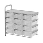 Gratnells Callero Custom Low Level 12 Deep Tray Adder Unit in Silver (GRA - CADD0744) - SchoolOutlet