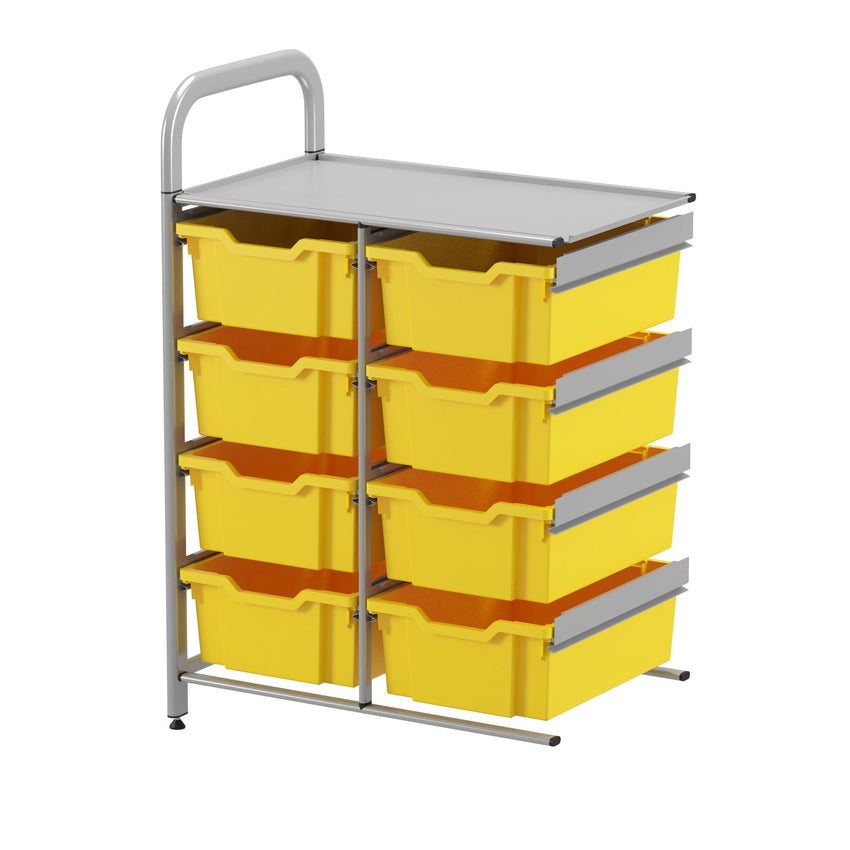 Gratnells Callero Custom Low Level 8 Deep Tray Adder Unit in Silver (GRA - CADD1344) - SchoolOutlet