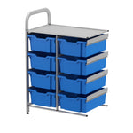 Gratnells Callero Custom Low Level 8 Deep Tray Adder Unit in Silver (GRA - CADD1344) - SchoolOutlet