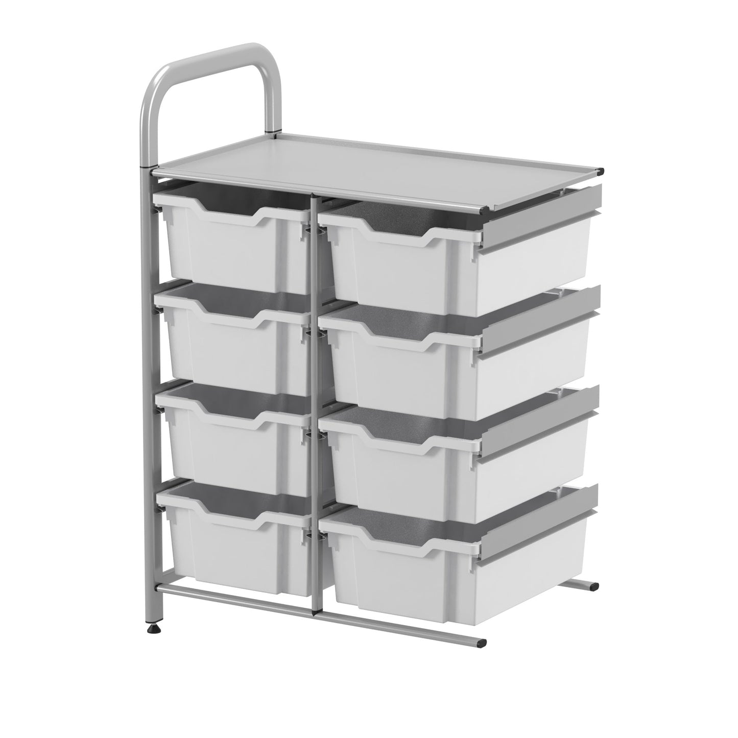 Gratnells Callero Custom Low Level 8 Deep Tray Adder Unit in Silver (GRA - CADD1344) - SchoolOutlet