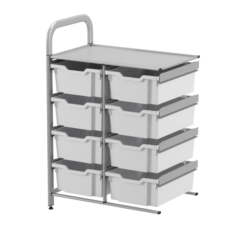 Gratnells Callero Custom Low Level 8 Deep Tray Adder Unit in Silver (GRA - CADD1344) - SchoolOutlet