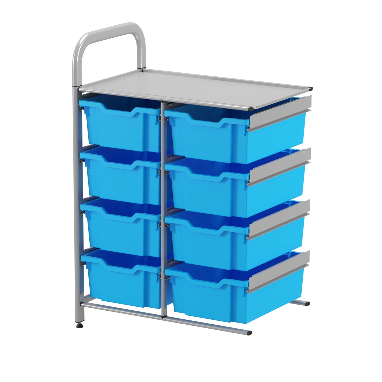 Gratnells Callero Custom Low Level 8 Deep Tray Adder Unit in Silver (GRA - CADD1344) - SchoolOutlet