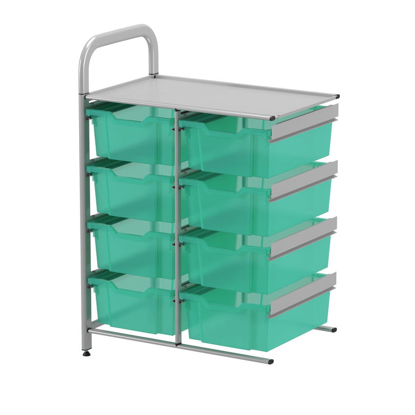 Gratnells Callero Custom Low Level 8 Deep Tray Adder Unit in Silver (GRA - CADD1344) - SchoolOutlet