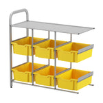 Gratnells Callero Custom Low Level 6 Deep Tray Library Adder Unit in Silver (GRA - CADD1644) - SchoolOutlet