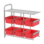 Gratnells Callero Custom Low Level 6 Deep Tray Library Adder Unit in Silver (GRA - CADD1644) - SchoolOutlet