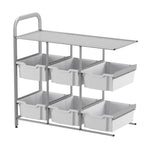 Gratnells Callero Custom Low Level 6 Deep Tray Library Adder Unit in Silver (GRA - CADD1644) - SchoolOutlet