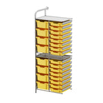 Gratnells Callero Custom Tall Slim Store Unit Adder Unit in Silver with 16 Shallow and 8 Deep Trays (GRA - CADD181844) - SchoolOutlet