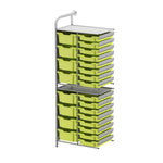Gratnells Callero Custom Tall Slim Store Unit Adder Unit in Silver with 16 Shallow and 8 Deep Trays (GRA - CADD181844) - SchoolOutlet