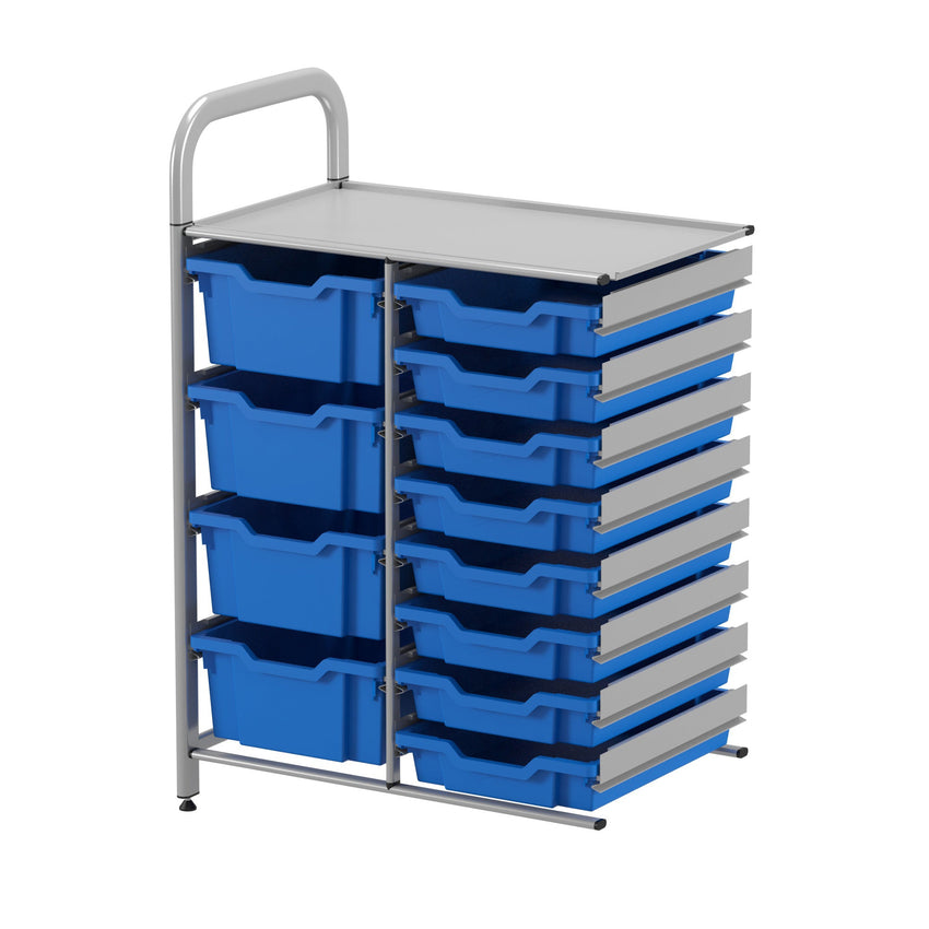 Gratnells Callero Custom Low Level 8 Shallow and 4 Deep Tray Adder Unit in Silver (GRA - CADD1844) - SchoolOutlet