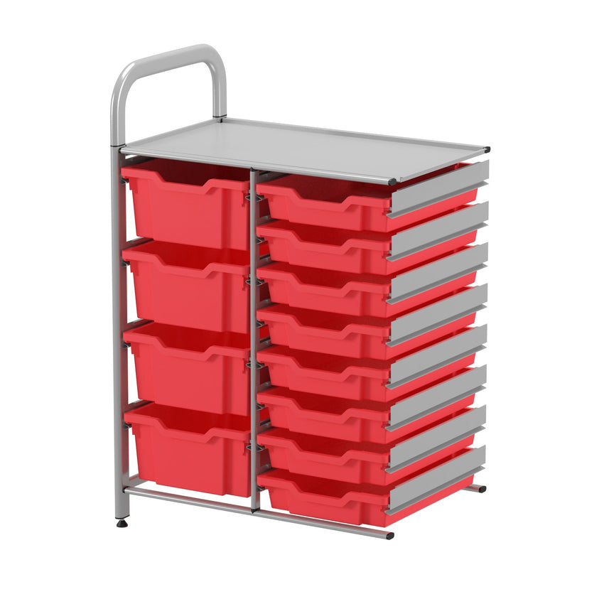 Gratnells Callero Custom Low Level 8 Shallow and 4 Deep Tray Adder Unit in Silver (GRA - CADD1844) - SchoolOutlet