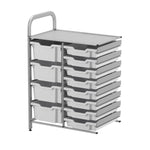 Gratnells Callero Custom Low Level 8 Shallow and 4 Deep Tray Adder Unit in Silver (GRA - CADD1844) - SchoolOutlet