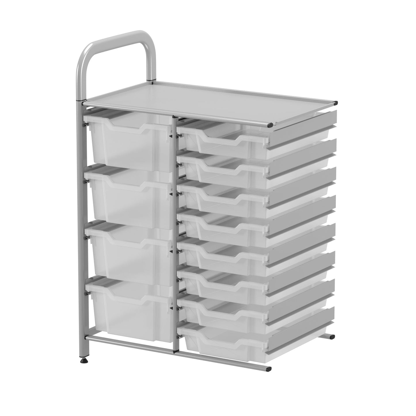 Gratnells Callero Custom Low Level 8 Shallow and 4 Deep Tray Adder Unit in Silver (GRA - CADD1844) - SchoolOutlet