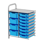 Gratnells Callero Custom Low Level 8 Shallow and 4 Deep Tray Adder Unit in Silver (GRA - CADD1844) - SchoolOutlet