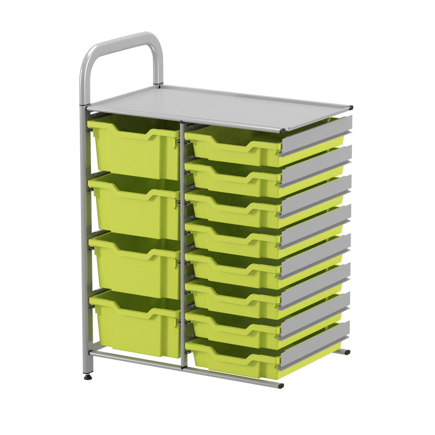 Gratnells Callero Custom Low Level 8 Shallow and 4 Deep Tray Adder Unit in Silver (GRA - CADD1844) - SchoolOutlet