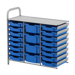 Gratnells Callero Custom Low Level 16 Shallow and 4 Deep Tray Adder Unit in Silver (GRA - CADD2144) - SchoolOutlet