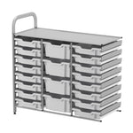 Gratnells Callero Custom Low Level 16 Shallow and 4 Deep Tray Adder Unit in Silver (GRA - CADD2144) - SchoolOutlet
