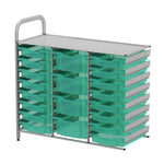 Gratnells Callero Custom Low Level 16 Shallow and 4 Deep Tray Adder Unit in Silver (GRA - CADD2144) - SchoolOutlet