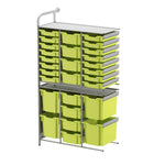 Gratnells Callero Tall Flexi Store Adder Unit in Silver with 16 Shallow, 8 Deep, and 4 Jumbo Trays (GRA - CADD252144) - SchoolOutlet