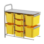 Gratnells Callero Custom Low Level 4 Deep and 4 Jumbo Tray Adder Unit in Silver (GRA - CADD2544) - SchoolOutlet