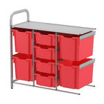 Gratnells Callero Custom Low Level 4 Deep and 4 Jumbo Tray Adder Unit in Silver (GRA - CADD2544) - SchoolOutlet