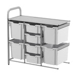 Gratnells Callero Custom Low Level 4 Deep and 4 Jumbo Tray Adder Unit in Silver (GRA - CADD2544) - SchoolOutlet