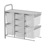 Gratnells Callero Custom Low Level 4 Deep and 4 Jumbo Tray Adder Unit in Silver (GRA - CADD2544) - SchoolOutlet