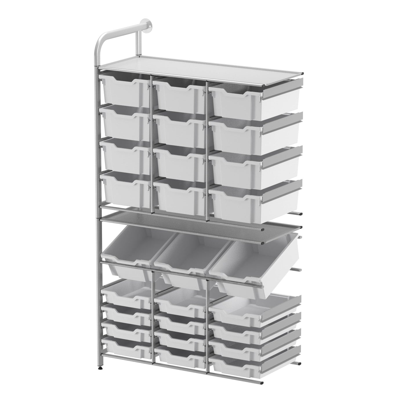 Gratnells Callero Custom Tall Maker - Store Adder Unit 12 Shallow, 3 Deep Tilting and 12 Deep Trays (GRA - CADD340744) - SchoolOutlet