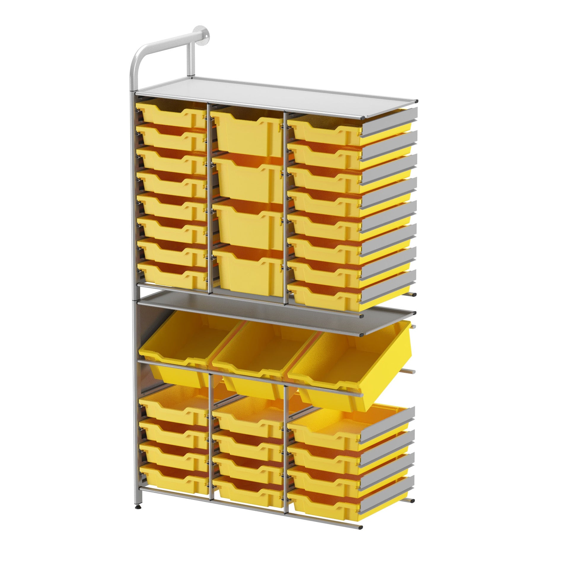 Gratnells Callero Custom Tall Maker - Tall Adder Unit 28 Shallow, 3 Deep Tilting and 4 Deep Trays (GRA - CADD342144) - SchoolOutlet