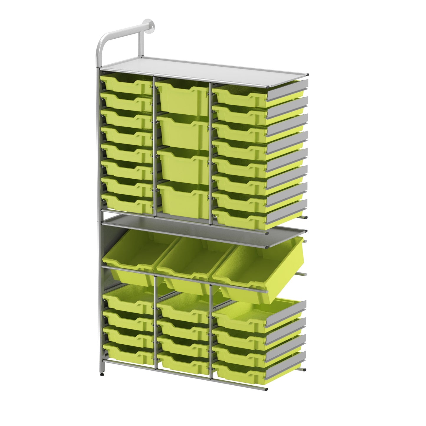 Gratnells Callero Custom Tall Maker - Tall Adder Unit 28 Shallow, 3 Deep Tilting and 4 Deep Trays (GRA - CADD342144) - SchoolOutlet