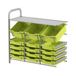 Gratnells Callero Custom Low Level 3 Deep Tilting and 12 Shallow Tray Adder Unit in Silver (GRA - CADD3444) - SchoolOutlet