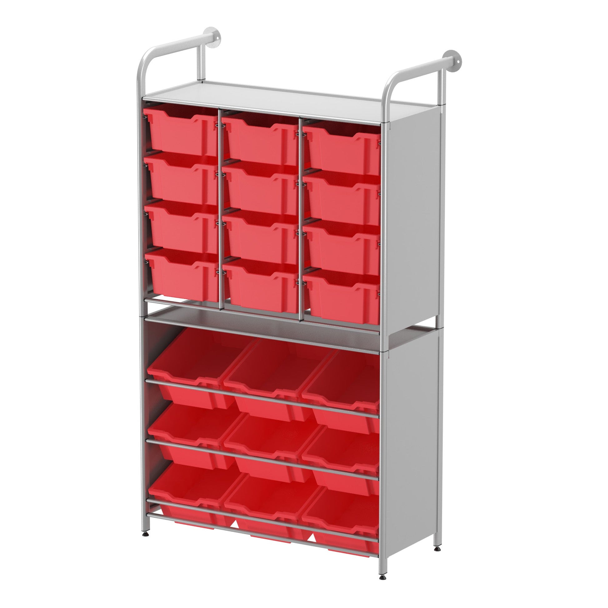 Gratnells Callero Custom Tall Pick - Store Starter Unit 9 Tilting Deep and 12 Deep Trays (GRA - CSTA010744) - SchoolOutlet