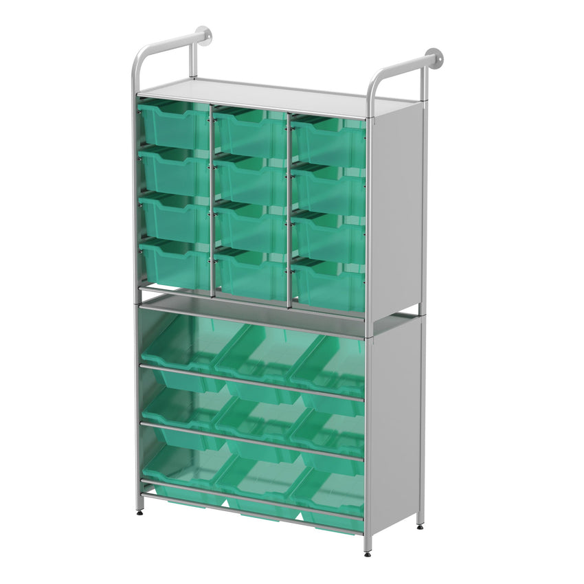 Gratnells Callero Custom Tall Pick - Store Starter Unit 9 Tilting Deep and 12 Deep Trays (GRA - CSTA010744) - SchoolOutlet