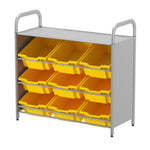 Gratnells Callero Custom Low Level 9 Deep Tilting Tray Starter Unit in Silver (GRA - CSTA0144) - SchoolOutlet