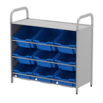 Gratnells Callero Custom Low Level 9 Deep Tilting Tray Starter Unit in Silver (GRA - CSTA0144) - SchoolOutlet