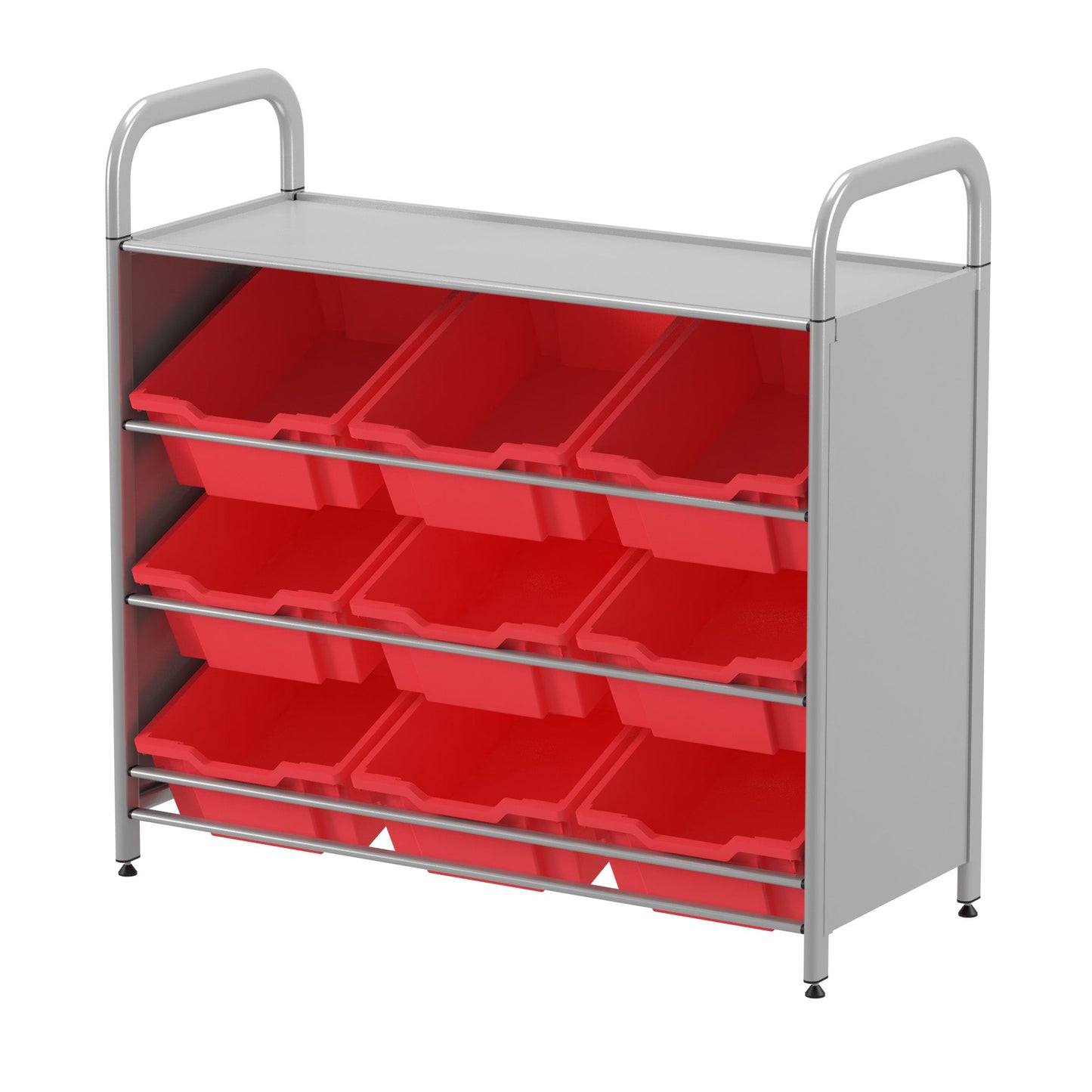 Gratnells Callero Custom Low Level 9 Deep Tilting Tray Starter Unit in Silver (GRA - CSTA0144) - SchoolOutlet