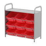 Gratnells Callero Custom Low Level 9 Deep Tilting Tray Starter Unit in Silver (GRA - CSTA0144) - SchoolOutlet