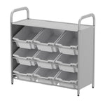 Gratnells Callero Custom Low Level 9 Deep Tilting Tray Starter Unit in Silver (GRA - CSTA0144) - SchoolOutlet