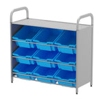 Gratnells Callero Custom Low Level 9 Deep Tilting Tray Starter Unit in Silver (GRA - CSTA0144) - SchoolOutlet